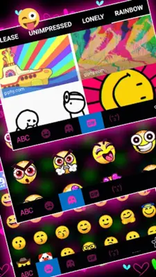 Shiny Neon Hearts Theme android App screenshot 1