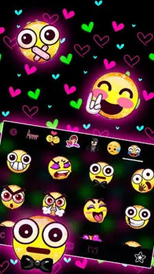 Shiny Neon Hearts Theme android App screenshot 2