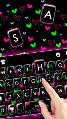 Shiny Neon Hearts Theme android App screenshot 3